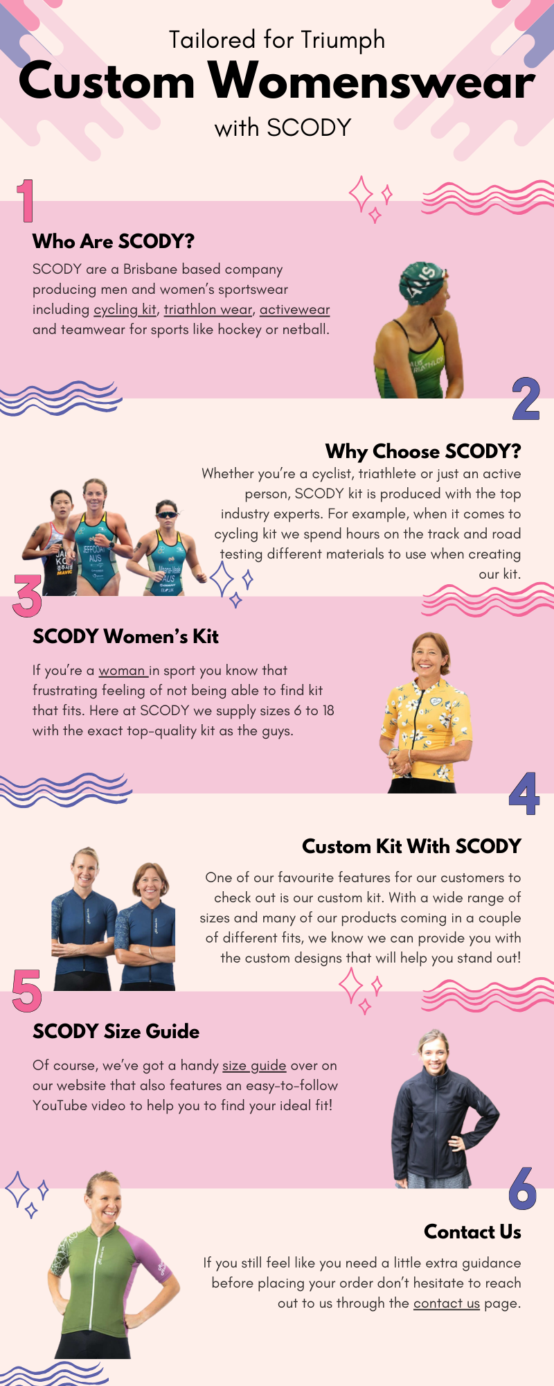 women's custom sportswear at SCODY 